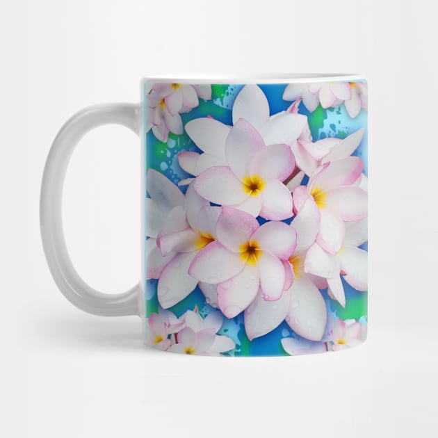 Plumeria Bouquet Exotic Summer Pattern by BluedarkArt